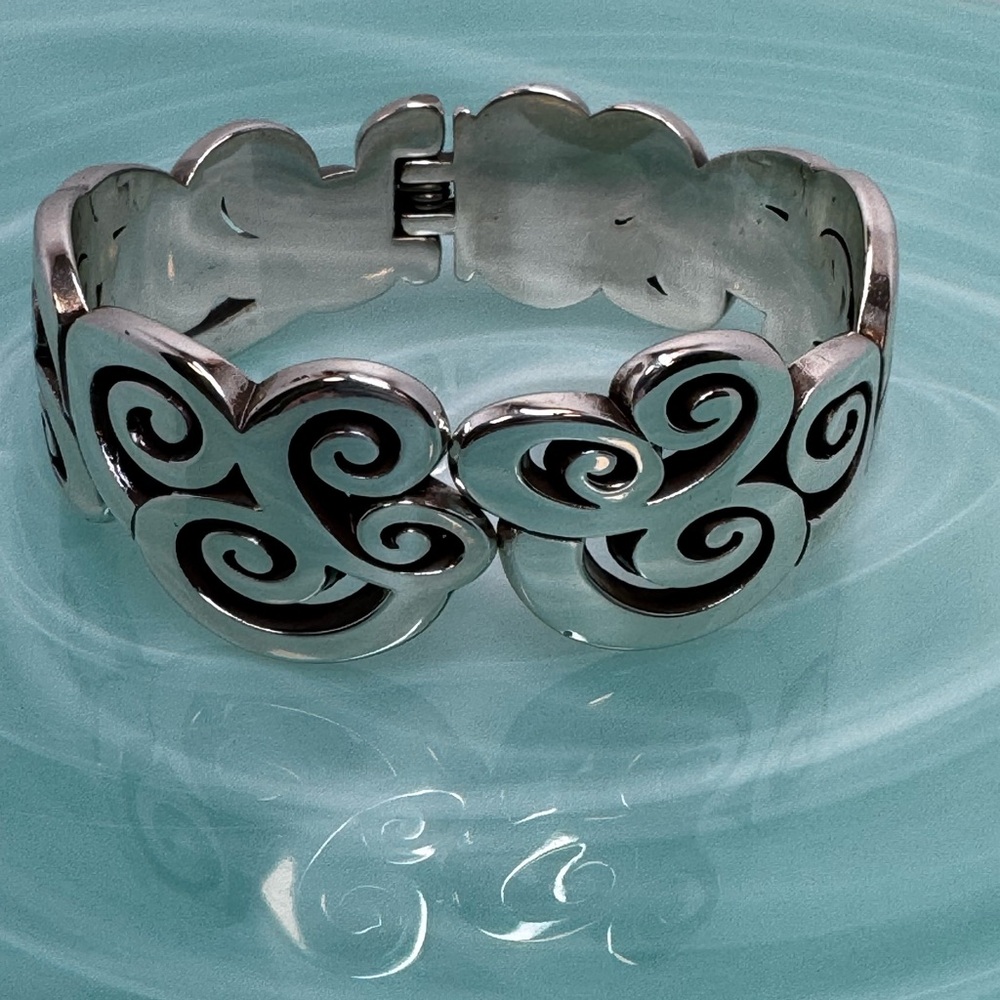 Brighton Silver and Black Swirl Bracelet.